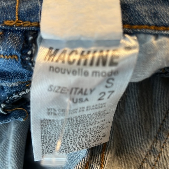 Machine Jean embroidered overalls size small 27 - Picture 7 of 9